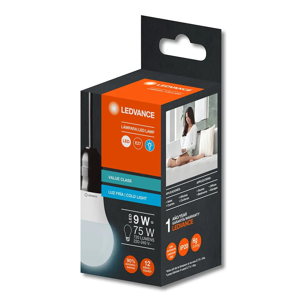 LAMPARA LED LEDVANCE 9W FRIA