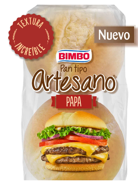PAN DE HAMBURGUESA ARTESANO BIMBO PAPA
