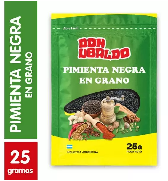 PIMIENTA NEGRA EN GRANO DON UBALDO 25GR
