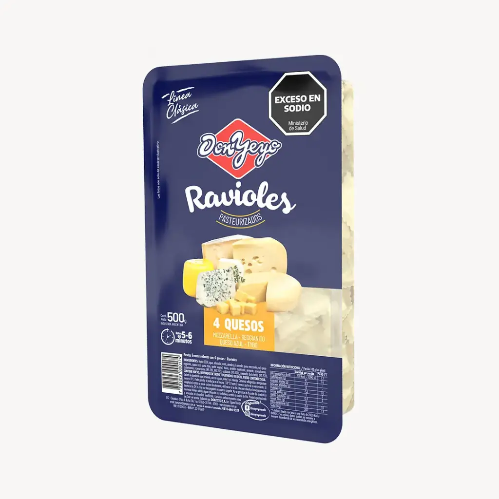 RAVIOLES DON YEYO 4 QUESOS 500GR
