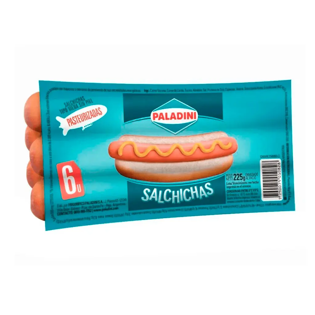 SALCHICHAS PALADINI X6