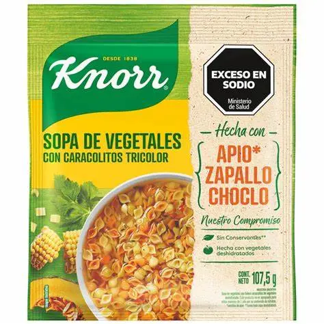 SOPA CASERA KNORR VERDURA CON CARACOLITOS TRICOLOR107.5GR