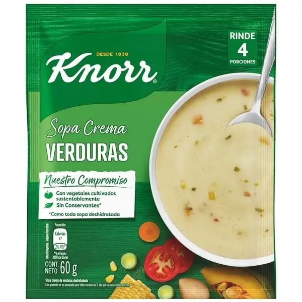 SOPA CREMA KNORR VEGETALES NVA 60GR