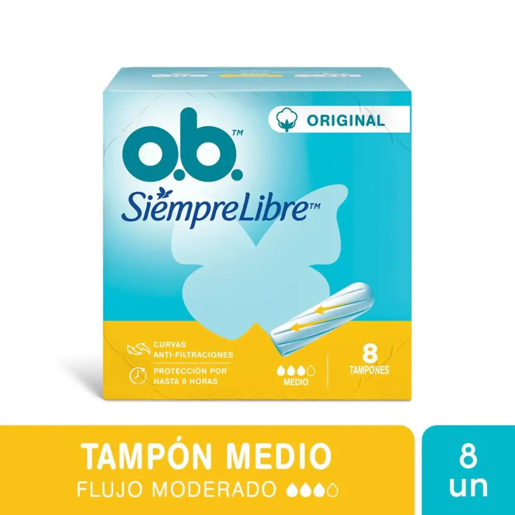 TAMPONES O.B SIEMPRE LIBRE MEDIO 8UN