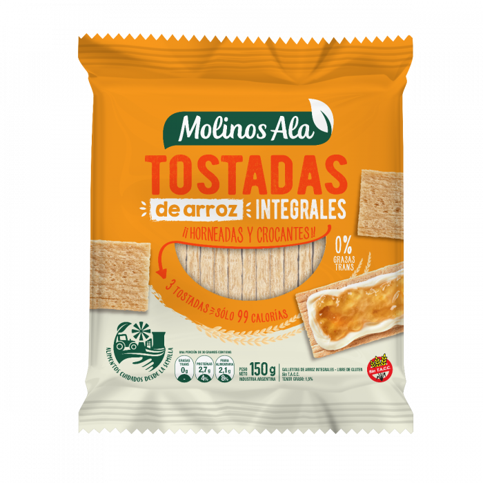 TOSTADAS DE ARROZ MOLINOS ALA INTEGRAL 150GR