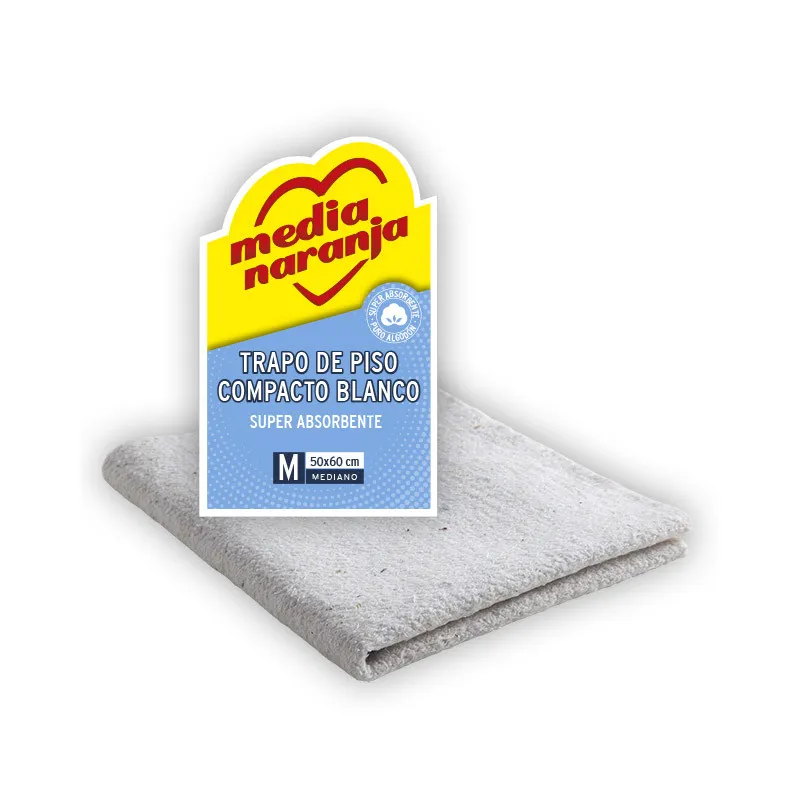 TRAPO DE PISO MEDIA NARANJA BLANCO COMPACTO