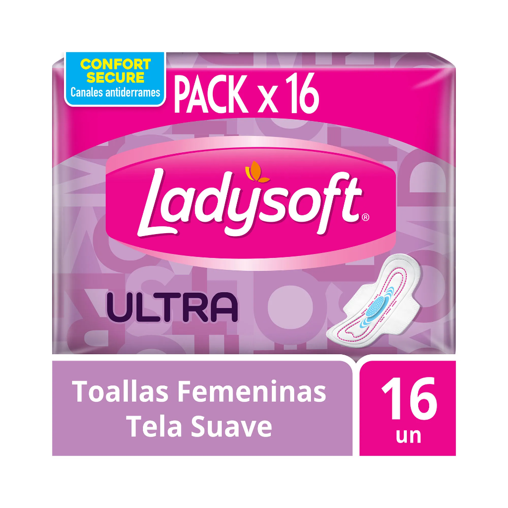 TOALLITAS FEMENINAS LADYSOFT ULTRA DELGADA SUAVE EX. AL. 16U