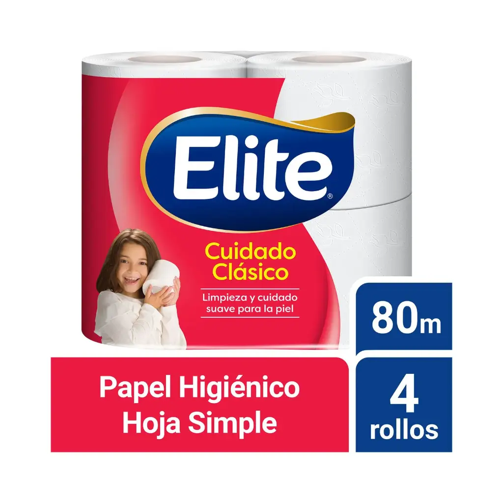 PAPEL HIGIENICO ELITE TULIPAN 80MTS X4