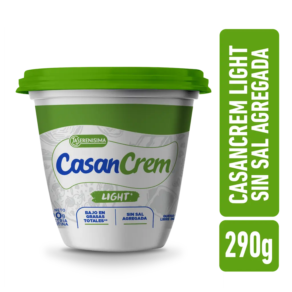 QUESO CREMA CASANCREM SIN SAL AGREGADA 290GR