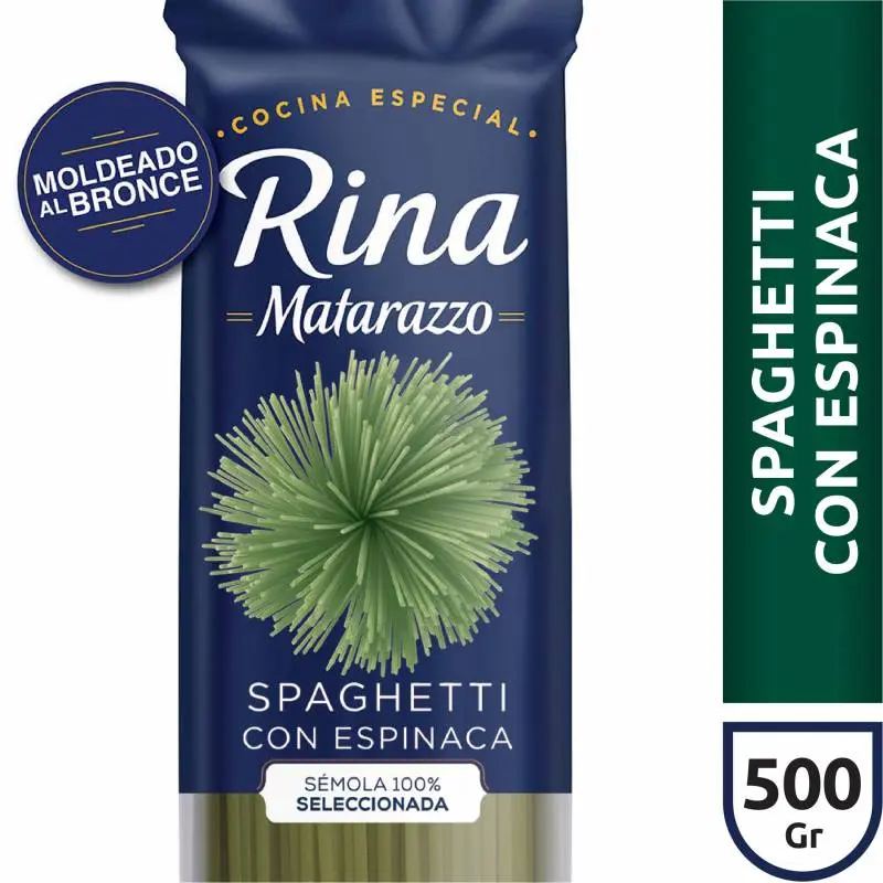 FIDEOS RINA SPAGHETTI ESPINACA 500GR