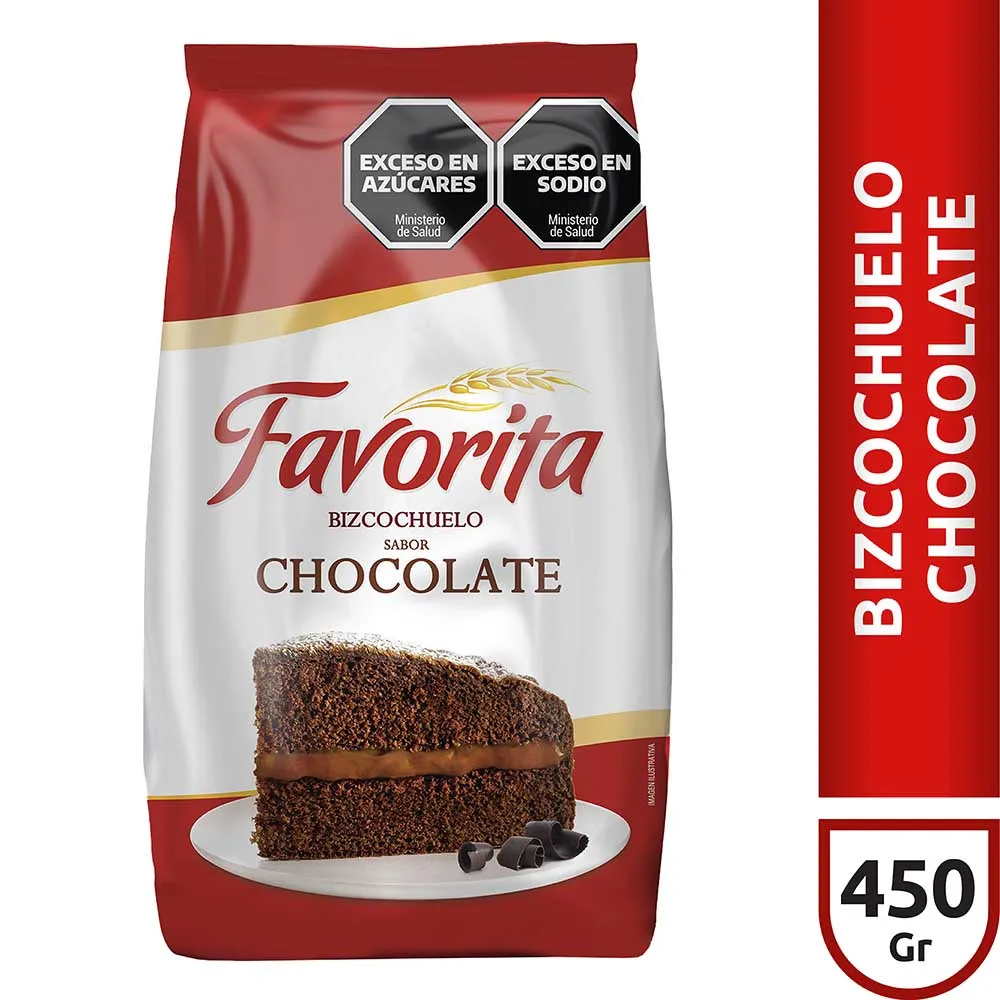 BIZCOCHUELO FAVORITA CHOCOLATE 450GR