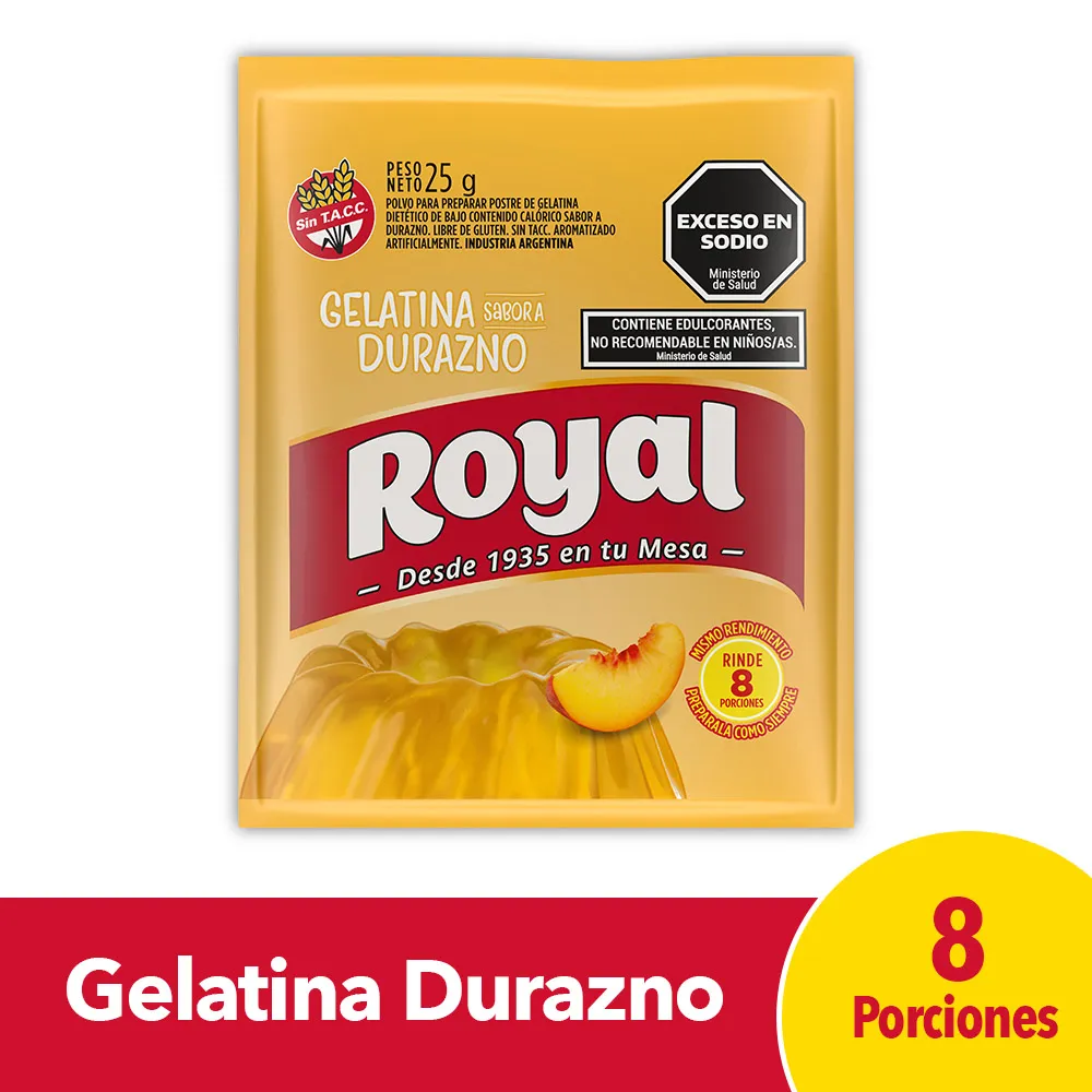 GELATINA ROYAL SABOR DURAZNO 25GR