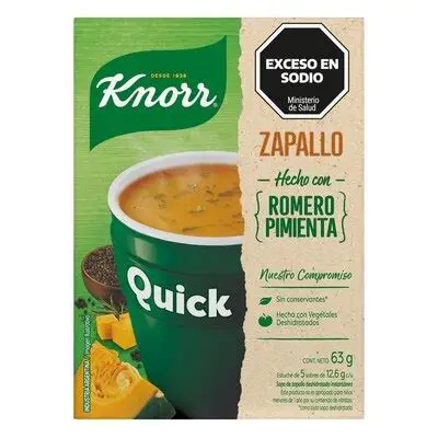 SOPA KNOR QUICK ZAPALLO Y ROMERO 46,5GR