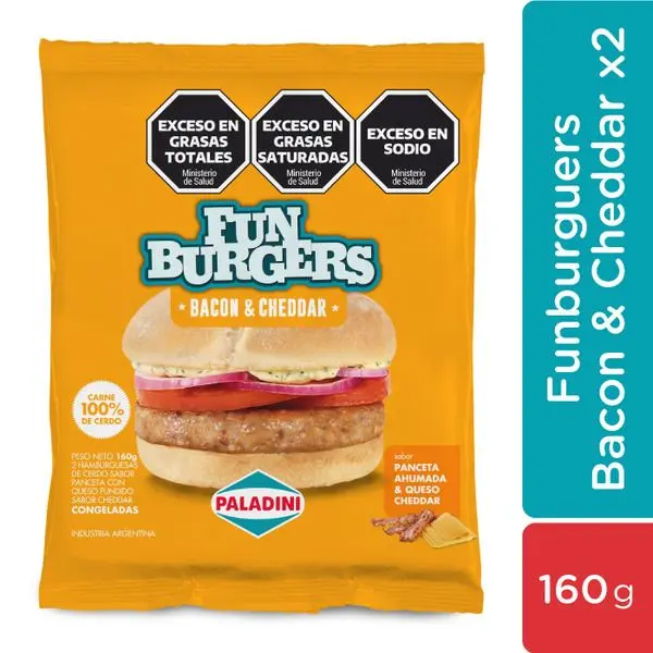 HAMBURGUESA DE CERDO PALADINI BACON & CHEDDAR