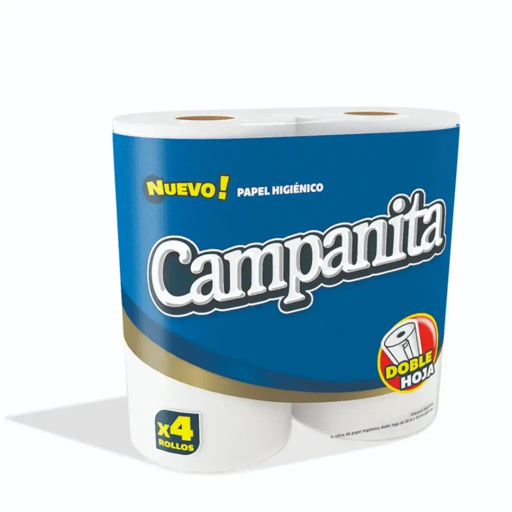 PAPEL HIGIENICO CAMPANITA DOBLE HOJA 4X30MT