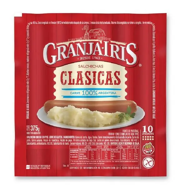 SALCHICHAS GRANJA IRIS 10UN