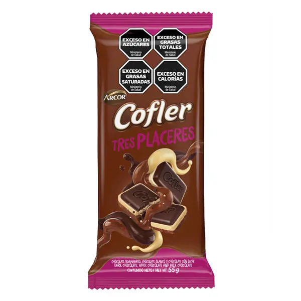 CHOCOLATE COFLER TRES PLACERES 55GR