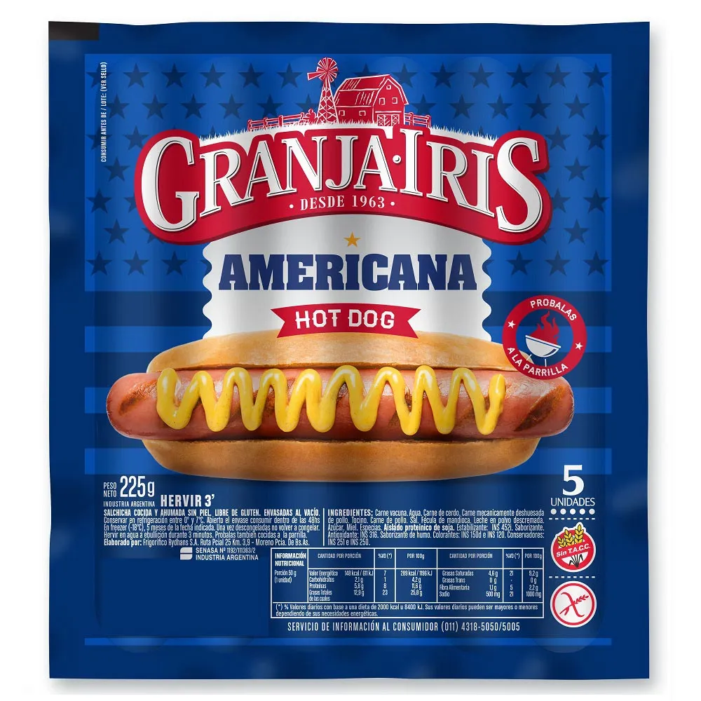 SALCHICAS GRANJA IRIS AMERICANA 5U