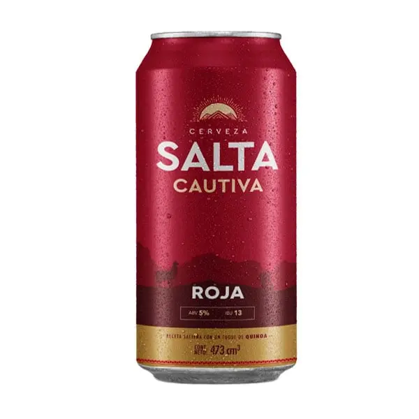 CERVEZA SALTA CAUTIVA ROJA LATA 473CC
