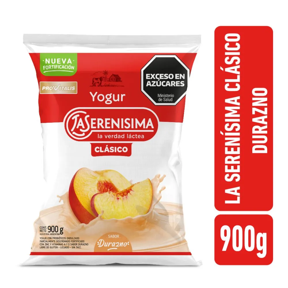 YOGUR ENTERO LA SERENISMA DURAZNO 900CC