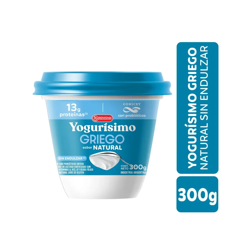 YOGUR YOGURISIMO NATURAL SIN ENDULZAR 300GR