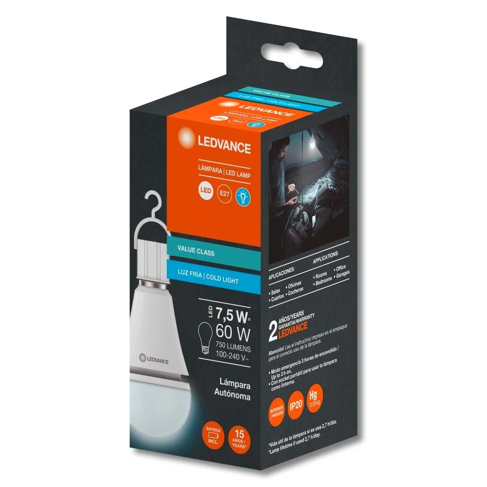 LAMPARA LEDVANCE 7W CLASSIC FRIA