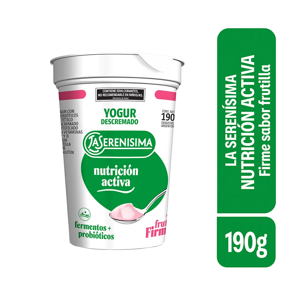YOGUR FIRME LA SERENISIMA DESCREMADO NUTRICION ACTIVA FRUTILLA 190GR