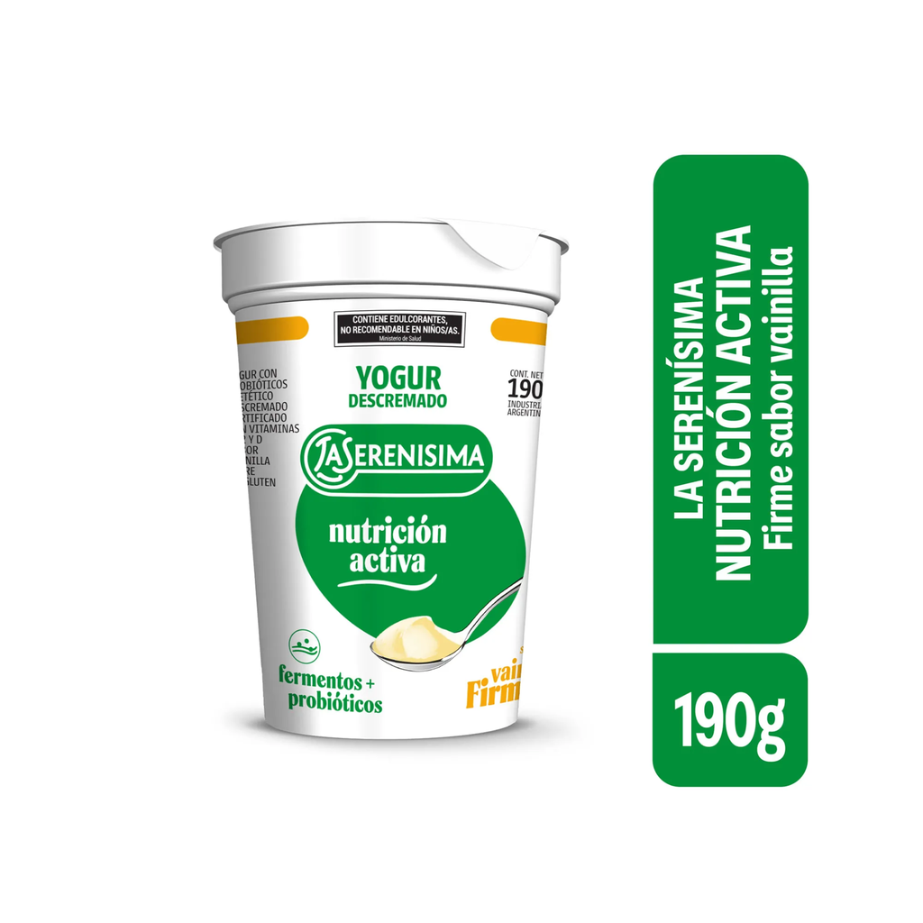 YOGUR FIRME DESCREMADO LA SERENISIMA NUTRICION ACTIVA VAINILLA 190GR