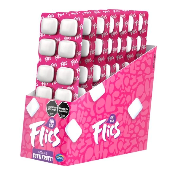 CHICLES CONFITADOS FLICS SABOR FRUTILLA