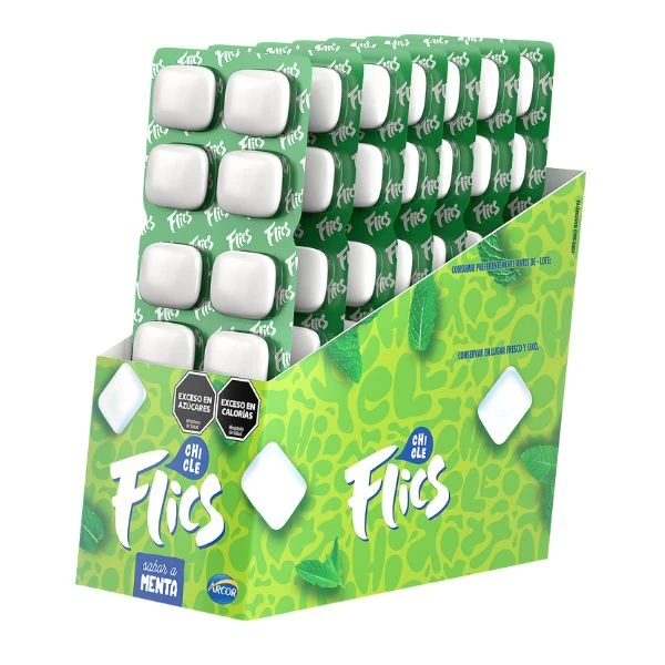 CHICLES CONFITADOS FLICS SABOR MENTA