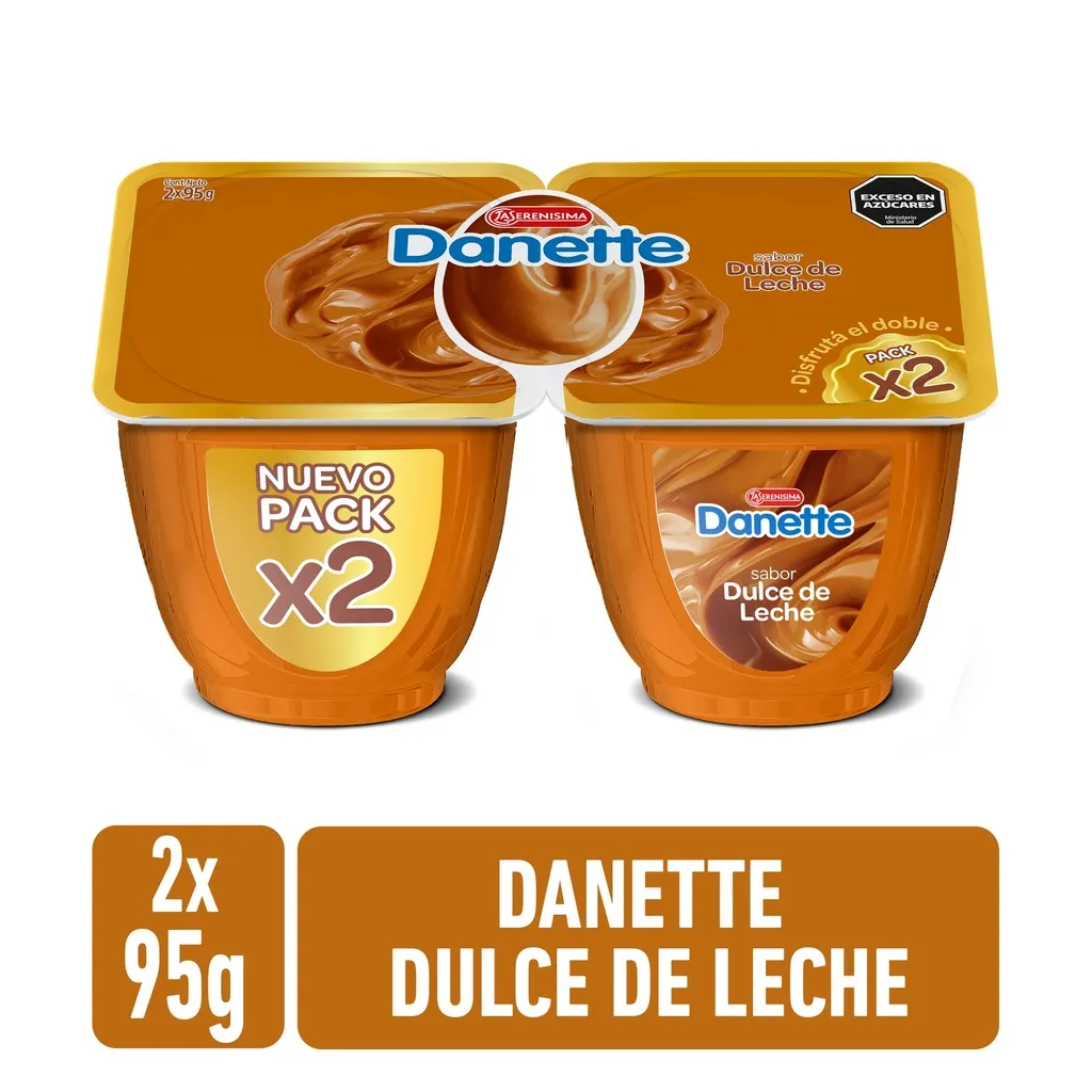 POSTRE DANETTE DULCE DE LECHE X2