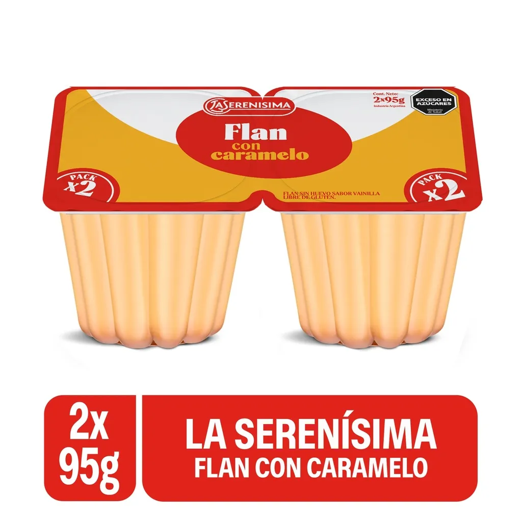 FLAN CON CARAMELO LA SERENISIMA 95GR X2