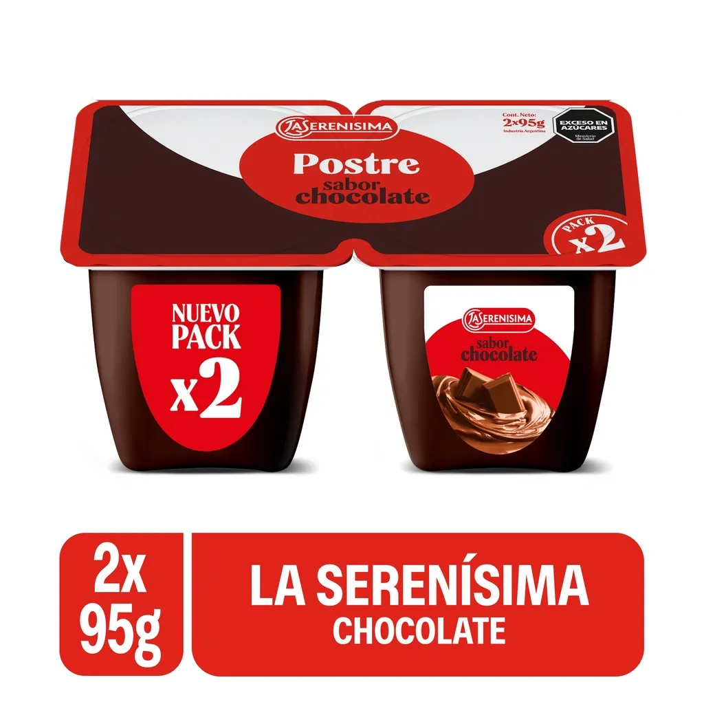 POSTRE DE CHOCOLATE LA SERENISIMA 2 X 96GR