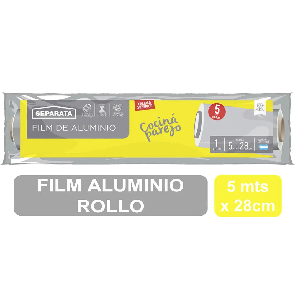 PAPEL ALUMINIO SEPARATA 28CM 5MT