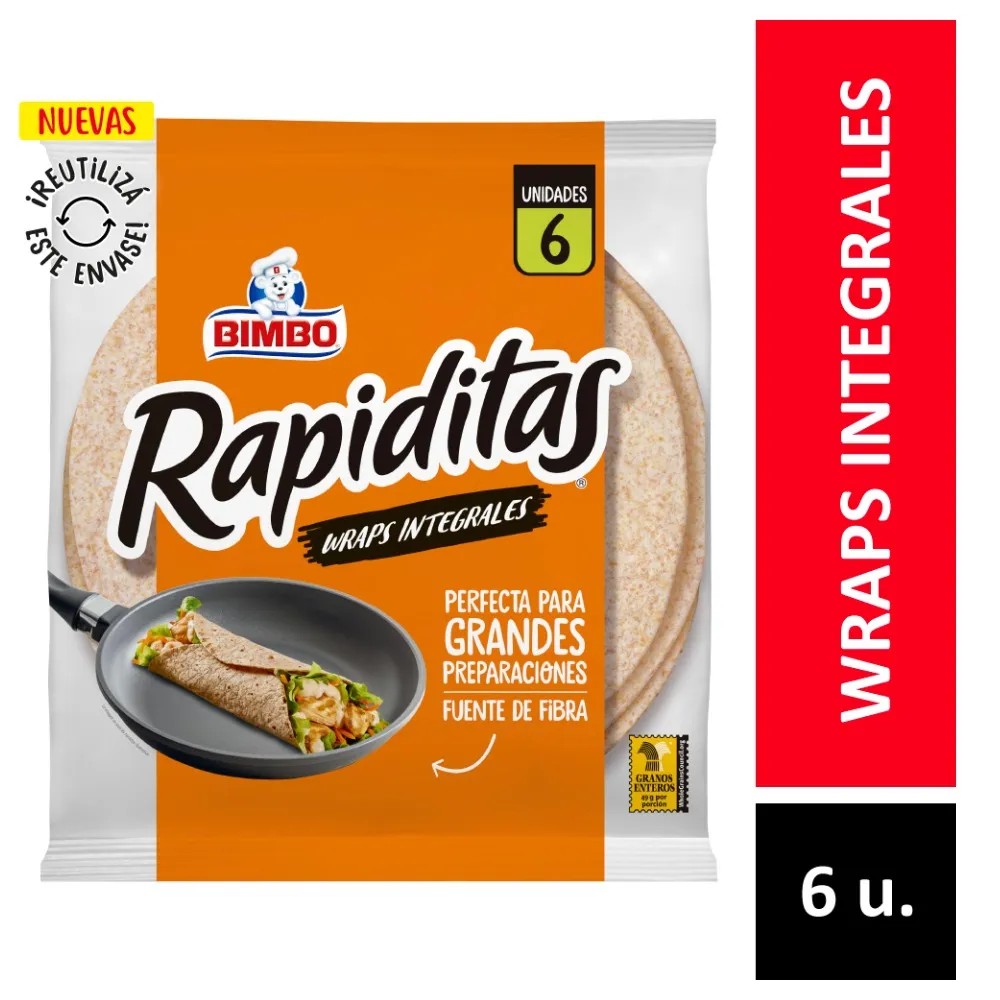 RAPIDITAS BIMBO WRAPS INTEGRALES 6UN
