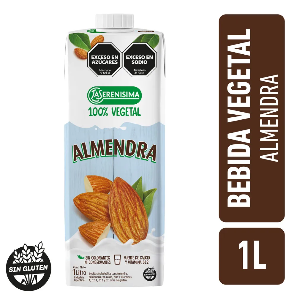 LECHE DE ALMENDRA LA SERENISIMA 100% VEGETAL 1L