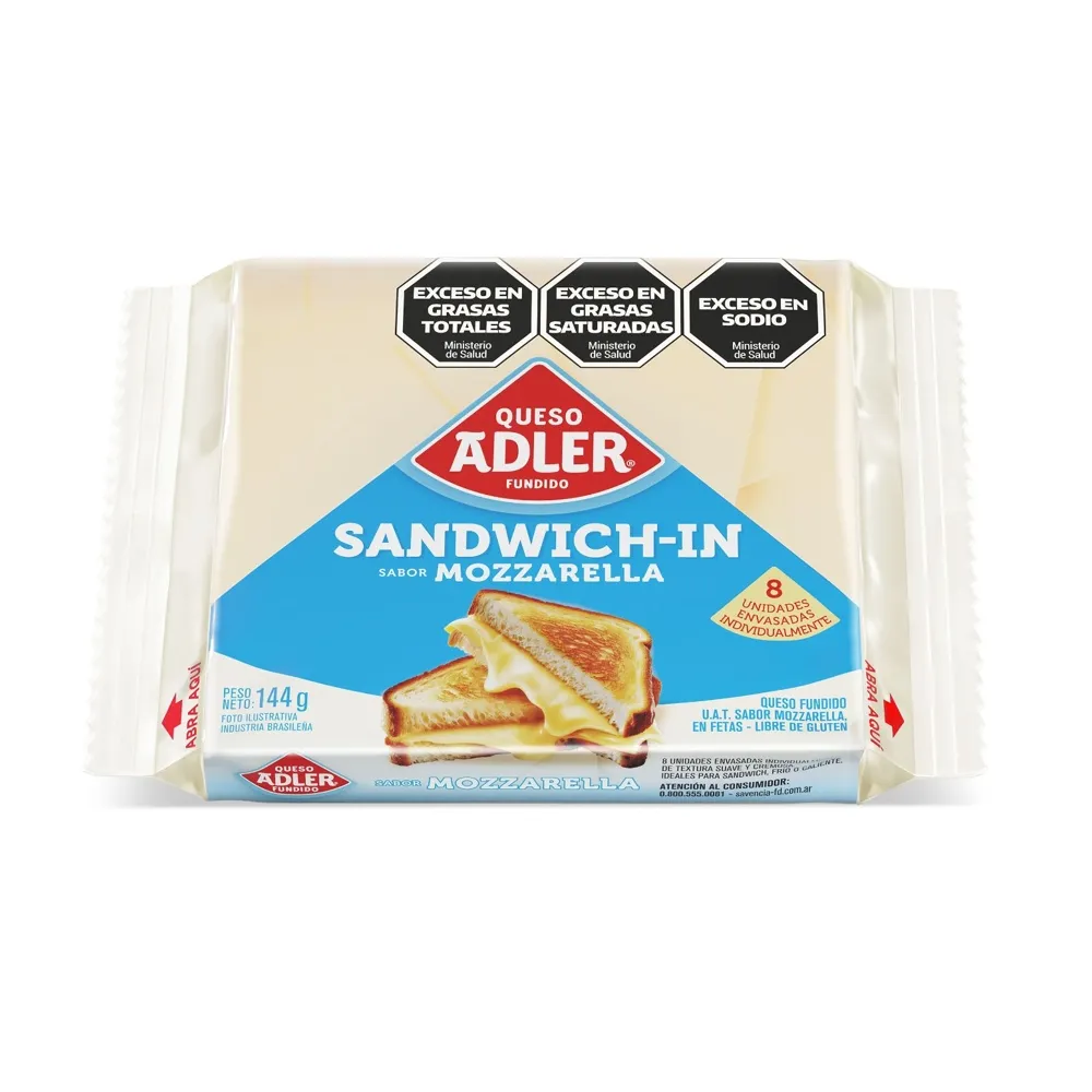 QUESO MOZZARELLA EN FETAS ADLER 144GR