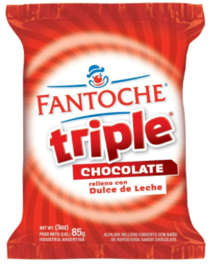 ALFAJOR FANTOCHE TRIPLE CHOCOLATE 85GR