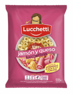 CAPPELETTIS LUCCHETINIS JAMON Y QUESO 500GR
