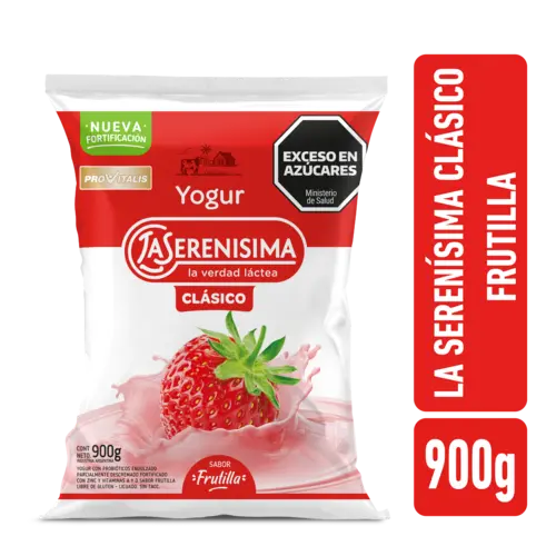 YOGURT BEBIBLE LA SERENISIMA CLASICO FRUTILLA 900ML