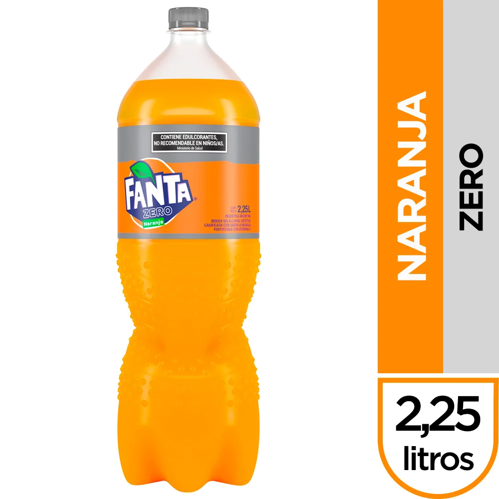 GASEOSA FANTA NARANJA 2,25L SIN AZUCAR DESC.