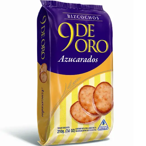 BIZCOCHOS 9 DE ORO AZUCARADAS 210G