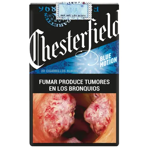 CIGARRILLOS CHESTERFIELD BLUE MOTION BOX 20