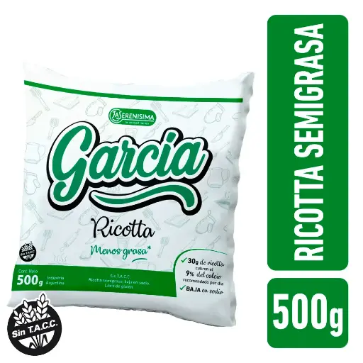 RICOTTA GARCIA LA SERENISIMA SEMIGRASA 500GR
