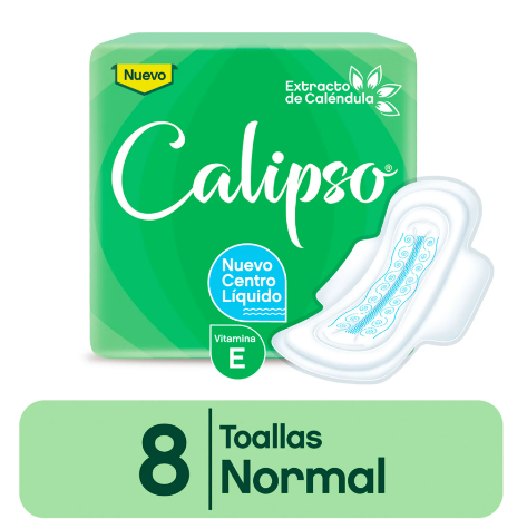 TOALLITA FEMENINA CALIPSO NORMAL CON GEL 8UN