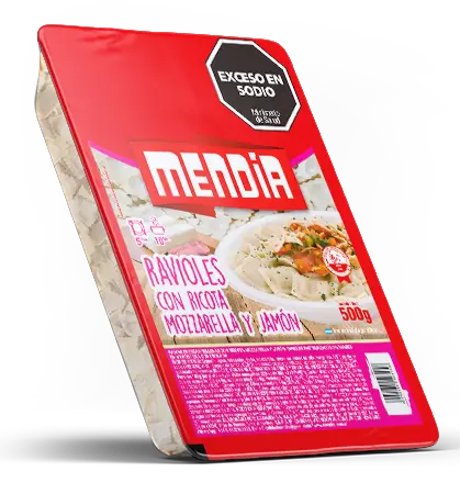RAVIOLES MENDIA RICOTA Y JAMON 500GR
