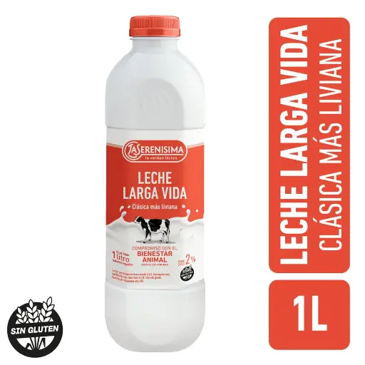 LECHE LA SERENISIMA MAS LIV. 2% EN BOTELLA 1L