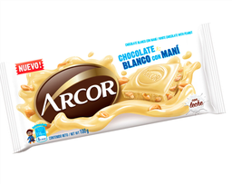 CHOCOLATE ARCOR BLANCO CON MANÍ 100GR