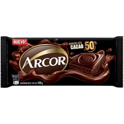 CHOCOLATE ARCOR SEMIAMARGO 50% CACAO 100GR