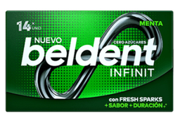 [76222014573100] CHICLES BELDENT INFINIT MENTA 14 UNIDADES